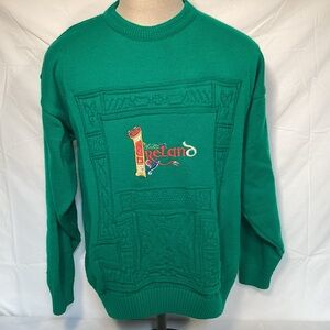 Emerald Isle Men's Ireland Kelly Green Embroidered Crewneck Sweater Size Large